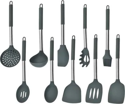 Image de Accessoires de cuisine en silicone, lot de 24 pièces, résistants à la chaleur, sans BPA, silicone, ustensiles de cuisine, spatules, cuillères de cuisine, lavables au lave-vaisselle, spatules antiadhésives pour la cuisine, ustensiles de cuisine, noir