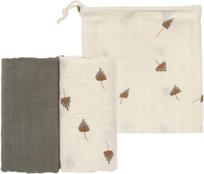 Produktbild von Baby Puckdecke und Spuckdecke im 2er Set aus Baumwolle, 60 x 60 cm, in Taupe