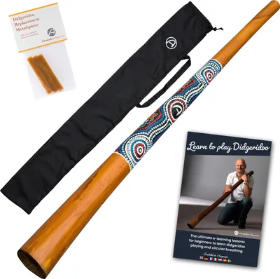 Immagine prodotto di Pacchetto iniziale di didgeridoo in legno - Con borsa, cera d'api e corso