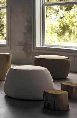 Produktbild von Sitzhocker Hocker Pouf Puff Sitzpouf Fußhocker Ottomane Samt 50x67m Textil