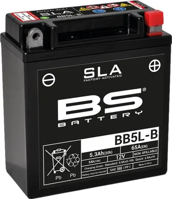 A black battery with labels and markings.