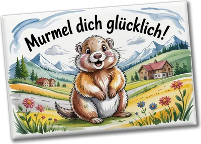 Produktbild von Murmel dich glücklich! Murmeltier Souvenir Souvenir Magnet