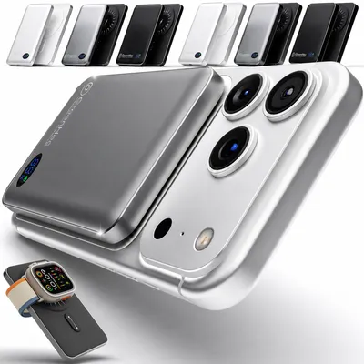 Produktbild von Powerbank MagSafe iPhone 5000 mAh, Space Grey, kompatibel mit iPhone 18 17 16 15 14 13 12 Pro Max, Induktiv
