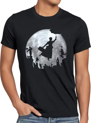 Produktbild von style3 Vollmond über London Herren T-Shirt mary poppins