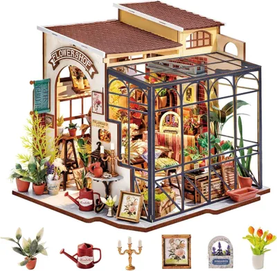 Immagine prodotto di Kit casa delle bambole in miniatura fai da te casa in legno modello bambini da 14 anni