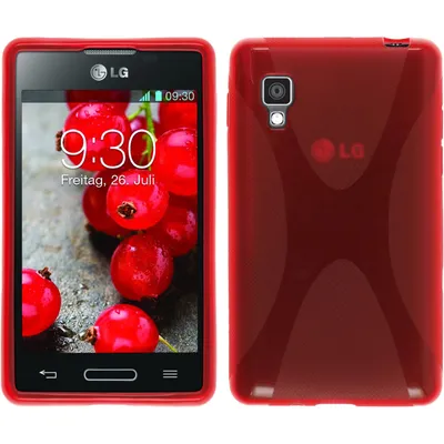 Produktbild von PhoneNatic Case kompatibel mit LG Optimus L4 II - rot Silikon Hülle X-Style + 2 Schutzfolien