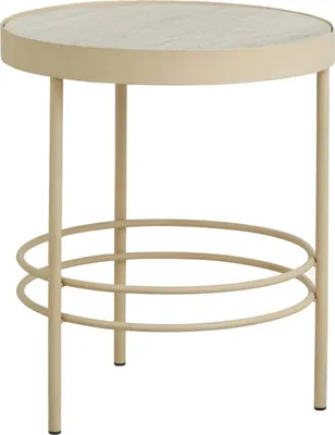 Immagine prodotto di FURNLUX Tavolino Jungo Marble White And Beige 50cm / Colore principale: Beige / Dimensioni: 50 x 50 x 57 cm