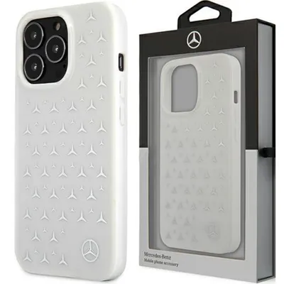 Produktbild von Mercedes MEHCP13XESPWH iPhone 13 Pro Max 6,7" weißes Hardcase Silber Sterne Muster Handyhülle