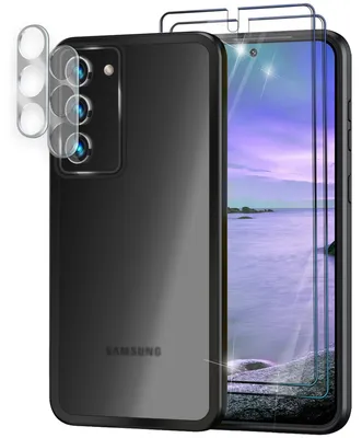 Zdjęcie produktu dla Hybrydowe etui do Samsung Galaxy S23 Plus, 2x ochrona wyświetlacza i aparatu, czarne