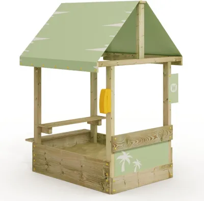 Image de WICKEY Bac à sable Dinky avec toit et table de pique-nique, jardin, bac à sable