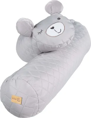 Produktbild von roba Bettschlange 'roba Style', Baby-Bettumrandung mit Bärengesicht 'Sammy', grau, 170 cm