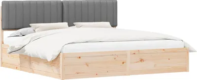 Immagine prodotto di Letto con Testiera Rivestita Grigio chiaro 200 x 200 cm