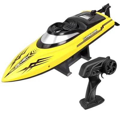 Image de Bateau télécommandé iUni HJ811, bateau de course RC drift, vitesse 25 km/h, 2,4 GHz, jaune