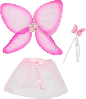 Produktbild von Schmetterlingsset rosa pink Kostüm Flügel Schmetterling