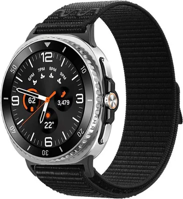 Obrázok produktu pre Pre Samsung Galaxy Watch 8 / 8 Classic Nylonový remienok so suchým zipsom Black