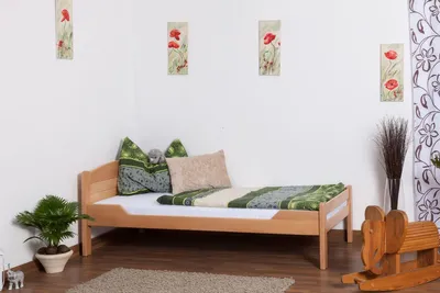 Produktbild von Einzelbett / Gästebett "Easy Premium Line" K1/ Voll, 90 x 200 Buche Vollholz massiv Natur