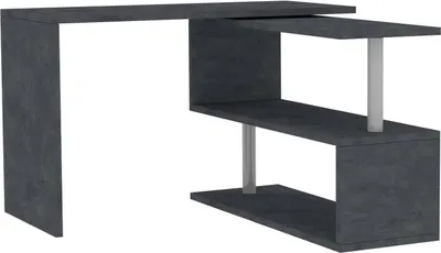 Produktbild von Schreibtisch Dascagn, Eckschreibtisch mit PC-Halterung, Mehrzweck-Bürotisch, platzsparender Schreibtisch mit mehreren Positionen, 100 %  Italy, cm 120x50h75, Anthrazit