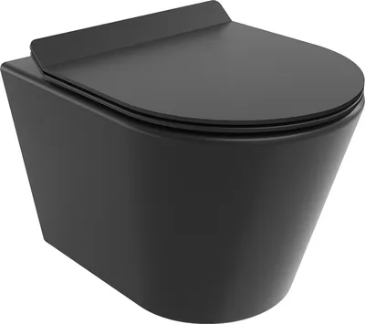 Produktbild von Mexen Rico WC-Schüssel Rimless mit langsamschließendem Slim-Deckel, Duroplast, schwarz matt - 30720185