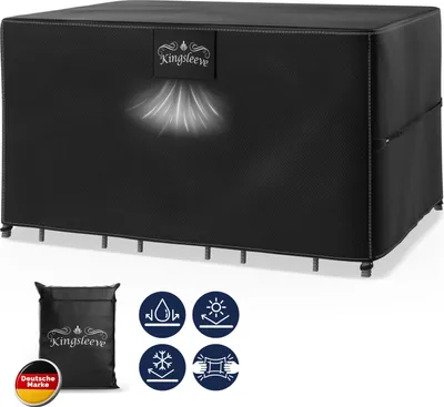 Produktbild von Kingsleeve® Abdeckung Bartisch 187x120x86cm Wasserdicht Winterfest Abdeckplane Gartenmöbel Schutzhülle Abdeckhaube Bar Set Barstühle Sitzgruppe Cover
