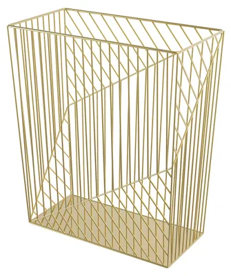 Metallener Abfalleimer, 6 Gallonen, Gold, länglich