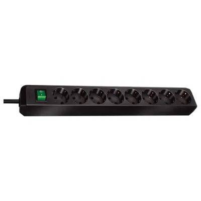Image de Brennenstuhl Eco-Line Multiprise avec interrupteur 8 prises noir 3m H05VV-F 3G1,5, 1159300018