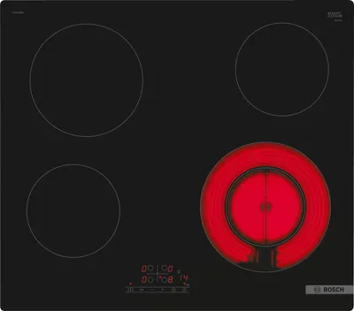 Image de Bosch Serie 4 PKF611BB2E Table de cuisson encastrable, 60 cm, Vitrocéramique, 4 brûleurs, noir