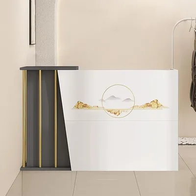 Immagine prodotto di Banco vendita, bancone, tavolo vendita, mobili da ufficio, bancone, reception, scrivania reception, mobili per reception, con cassetti e armadietto, bancone reception, hotel (Dimensioni: 100 cm, Colore: c)