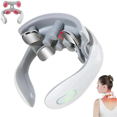 Produktbild von Nacken-Massagegerät ,Nackenmassagegerät mit 4-Kopf-Pulsmassage & Heizfunktion, tragbar für präzise Massage zu Hause & im Büro