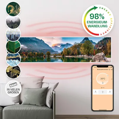 Image de Klarstein Radiateur Infrarouge Mural Intelligent, Chauffage Infrarouge 350W, Panneau Chauffant Infrarouge, APP Mobile, Radiateur Electrique Extra Plat, Salle de Bain, Sans CO2, Faible Conso d'Energie
