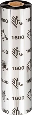 Obrázok produktu pre Zebra 1600 Wax, 450 m, 13,1 cm, Čierna, Vosk, 2,5 cm