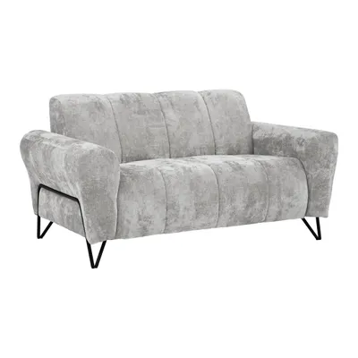 Produktbild von Sofa VOLARE - 2-Sitzer Couch - Moderner Polstersofa - Chenille Vega in Hellgrau, dekorative schwarze Metallbeine