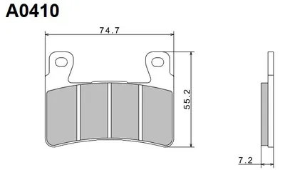 Productafbeelding van NISSIN 2024/10 Remblokken KH265 / KH296 Premium semi-metalen (ECE R90) (Geproduceerd in Japan) (2P-245NS)