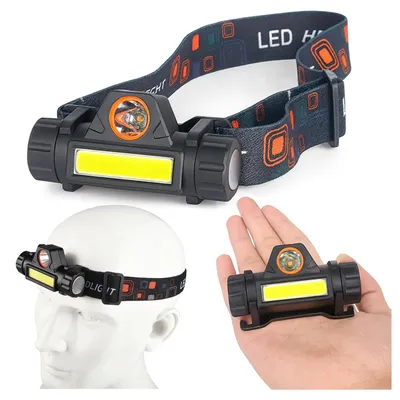 Produktbild von XUDO Stirnlampe LED mit Akku 1200 mAh, COB, Magnet, 4 Leuchtmodi, Micro USB, schwarz