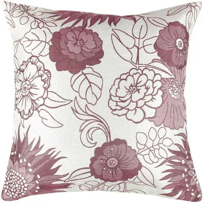 Produktbild von Dekokissen 40x40cm Blumenmuster (Silbergrau - Bordeaux)