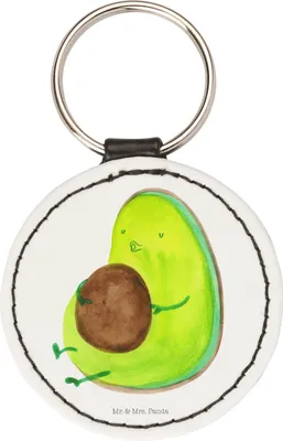 Produktbild von Mr. & Mrs. Panda Taschenanhänger Avocado Pfeifen - Weiß - Geschenk, Schlüsselanhänger, anhänger für schlüssel, Abnehmen, Schwanger, mini, Ernährung, Diät, Gesund