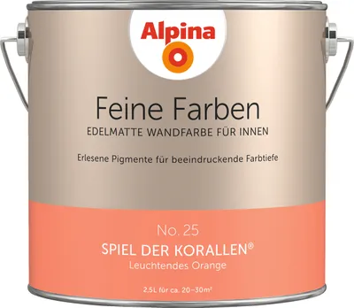 Produktbild von Alpina Feine Farben No.25 Spiel der Korallen Wandfarbe Orange 2.5l