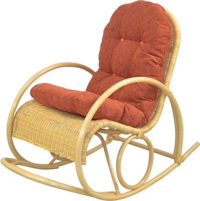 Schaukelstuhl Rattan mit Kissenauflage Beige/Terra
