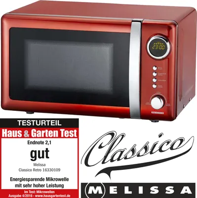 Produktbild von Melissa 16330109 CLASSICO Retro 20 litrów mikrofalówka czerwony metalik