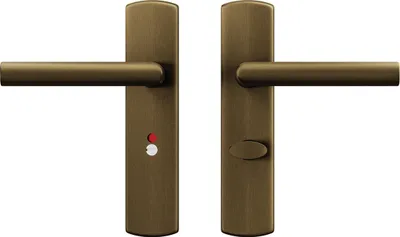 Produktbild von AXA Türbeschlagset für Innentüren - Curve Click Milan - Türgriff Bronze - für WC/Badezimmer TL63 - 8 - Türgriff mit Schutzschild