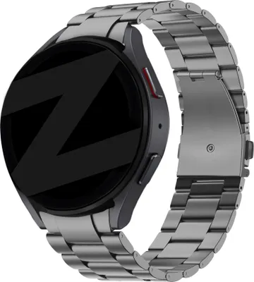 Produktbild von Bandz Titan-Gliederarmband Galaxy Watch 7 (40 & 44 mm) / Watch 6 (Classic) / Watch 5 (Pro) / Watch 4 (Classic) / Watch FE – Titanmaterial – Enthaltenes Werkzeugset – Graphit-Titanarmband