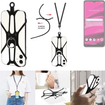 Produktbild von K-S-Trade 3in1 Handykette Handyband Handykordel Halsband Smartphone-Ring Handy-Ring kompatibel mit Telekom T Phone 2023 Fingerhalterung Handyring