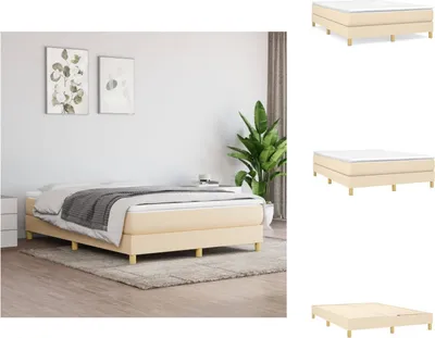 Immagine prodotto di vidaXL Letto a molle insacchettate crema 140x190 cm in tessuto - Letti e strutture letto