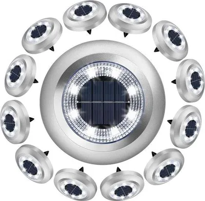 Immagine prodotto di Luci solari da sentiero - impermeabili - illuminazione da terra luminosa per esterni - luci solari decorative per esterni