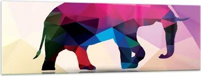 Produktbild von Bilder auf glas - Elefanten Illustration Bunt - 160x50cm - Glasbilder - Wandbilder - Kunstdruck - zum Aufhängen bereit - Wanddekoration aus Glas - Glas Bilder - Wandbild auf Glas - GAB160x50-2807
