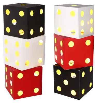 Produktbild von Casino Würfel leuchtend, 18 cm, 6 Stück, für Spielabende