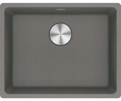 Productafbeelding van Franke Maris vlakke spoelbak, Fragranit wasbak MRG 210-52, steingrijs, met drukknop, roestvrij staal, vanaf 60 cm. Artikelnummer: 135.0682.