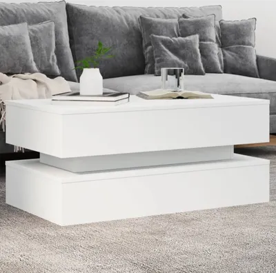 Produktbild von vidaXL Couchtisch mit LED-Leuchten Weiß 90x50x40 cm