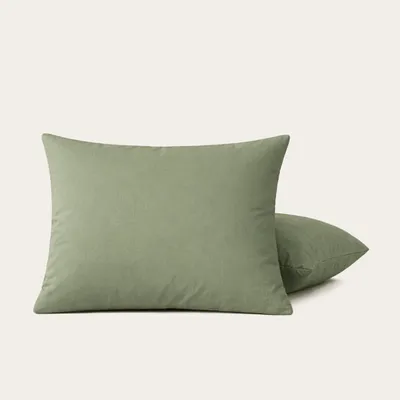 Produktbild von HappyBed Premium Kissenbezug | Salbeigrün | 2er Set | Perkal Baumwolle