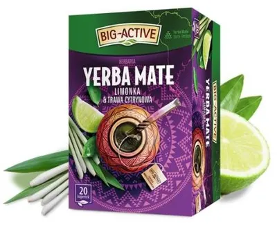 Obrázok produktu pre Herbata Yerba Mate Big-Active Limonka i Trawa Cytrynowa 20 torebek