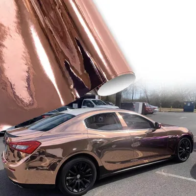 Produktbild von Autofolie Rosegold Chrom Glänzend Metallic 75 x 152 cm
